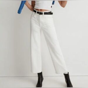 Madewell Perfect Vintage Wide Leg Crop Jeans High Rise Bone White 26